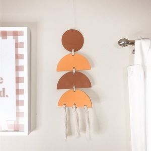 Handmade wooden boho wall hanging decor
